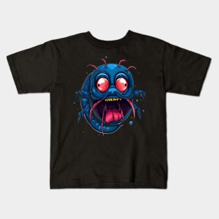 Blue Shrimp Smiling Kids T-Shirt